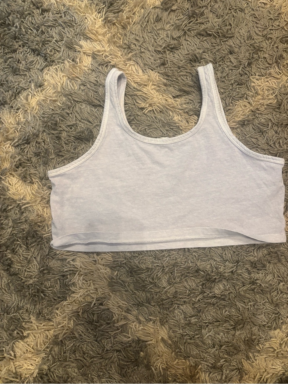 Double Zero Light Lavender Scoop Neck Crop Tank